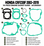 VICTECH 3665 ten-piece gasket identification guide for Honda CRF230F 2003–2019, numbered 1 to 10.