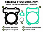 Yamaha XT250 top-end gasket identification guide — APJ000016: cylinder head, cylinder base, cam chain tensioner and exhaust