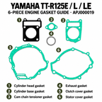 Yamaha TT-R125E TT-R125L TT-R125LE — APJ000019 six-piece gasket identification guide
